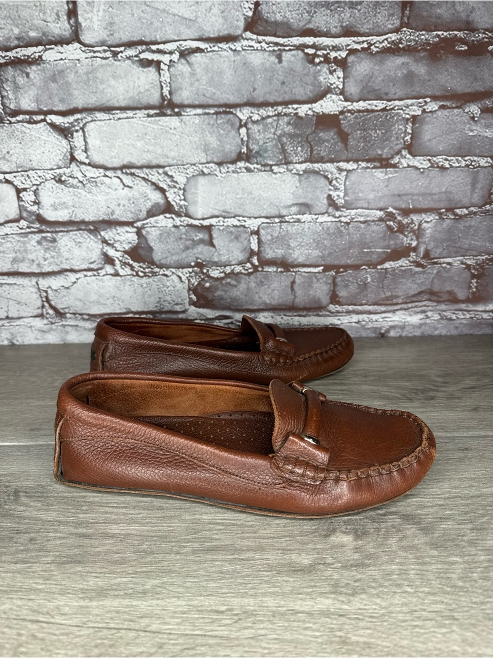 I N C International Concept INDY Brown Leather Loafers Driving Shoes women 7.5M